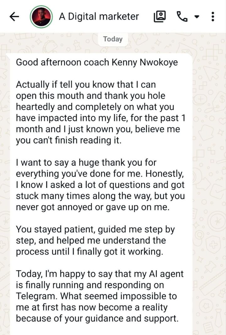 Student: my AI agent is finally running